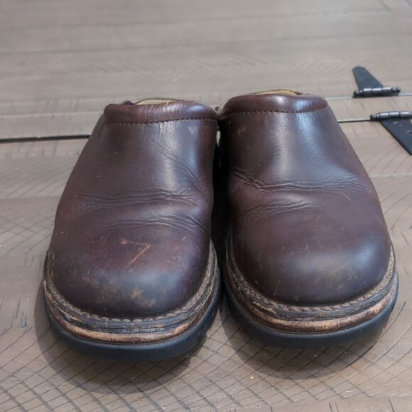 Timberland Brown Leather Slip-On Mules Sz 9 - Picture 3 of 8